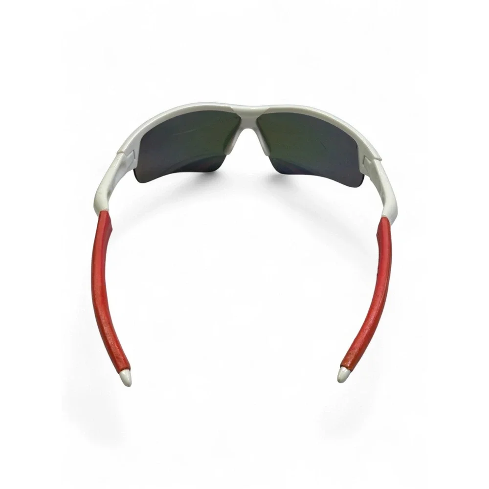 Oakley Radar Path Sunglasses White Frame Red Ear Socks Iridium Shield Lens